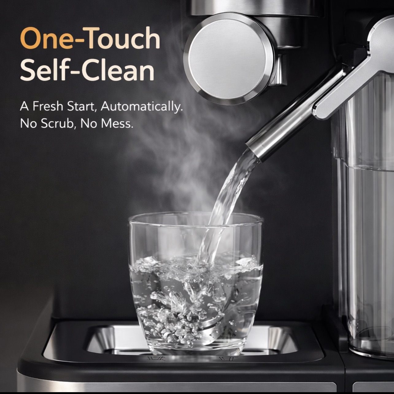 One-touch self-clean system for effortless maintenance